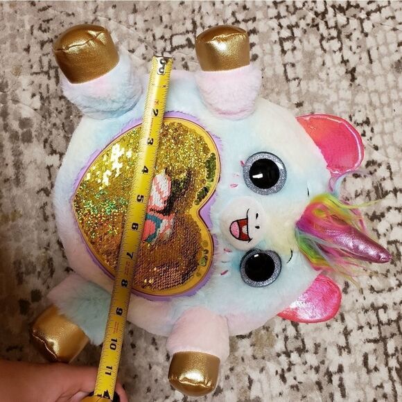 Zuru Rainbocorns Surprise Sequins Pastel Rainbow Unicorn 11” Removable Clip - Picture 8 of 8